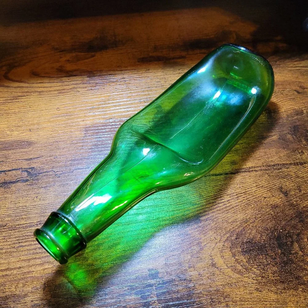 Green Blown Glass Spoon Rest Handmade
